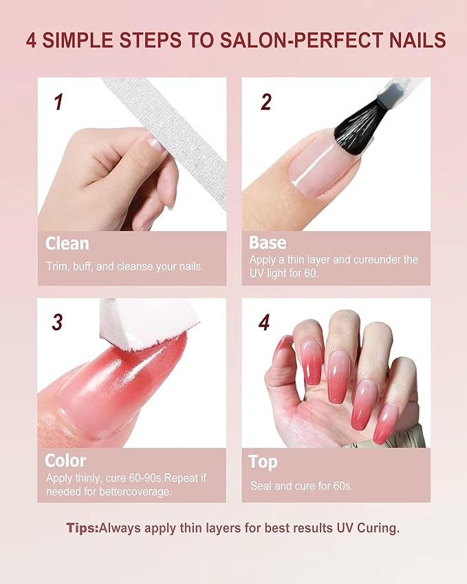 9 Colors Gradient Blooming Gel Nail Polish Palette, Aura Nail Art Kit for Blush Nails, Solid Creamy Gel for Ombre Nails, Sponge Patting Painting Gel, UV/LED Cured Nail Art Set for Beginners