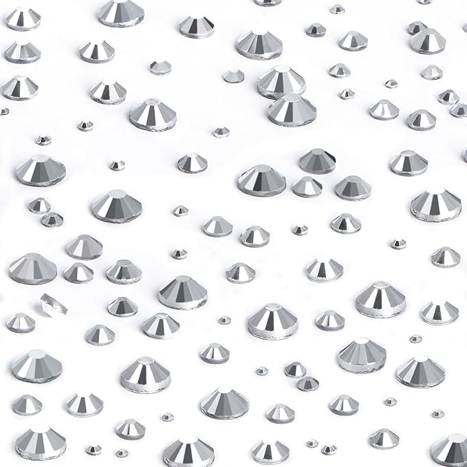 NCB Hotfix Iron on 8000pcs Crystal Rhinestones Round Gem for Crafts Decoration DIY Jewelry Making with a Tweezers and 2 Picking pens (Labrador, 6Sizes SS4-SS30)