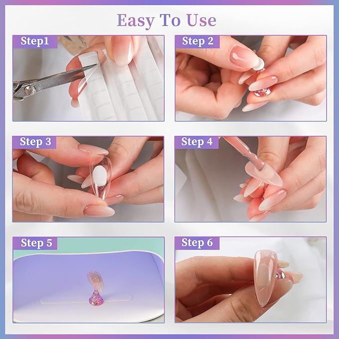 BQAN 2 Set Nail Holder for Painting Nails, Aurora Acrylic Nail Stand for Press on / Fake Nail Tips Training / Nails Display with 96 Pcs Reusable Adhesive Putty