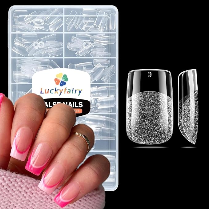 Short Square Nail Tips: 240PCS Soft Gel Pre-filed Short Square Fake Tips, 12 Sizes Full Cover Acrylic False Press On Nails for DIY Nail Art Home Salon