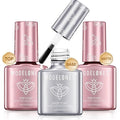 modelones Gel Top Coat and Base Gel Polish, 3 PCS Clear Glossy and Chrome Proof Matte Top Coat No Wipe, Base Coat Nail Polish Upgrade Formula Pro Manicure Essential Kit Gift for Women Girls Starter
