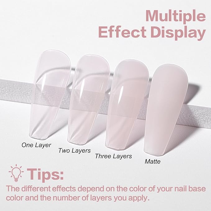 AIMEILI Hema Free 5 in 1 Builder Base Gel Polish, Cruelty Free, Vegan, Strengthener Gel Translucent Nail Art Manicure for Women 10ML-150