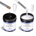 AIJIMEI 5oz Hard Nail Gel Builder Kit, Nail Builder Gel for Nails Art Clear White Colors NailExtensionGel HardGel for Beginner (Clear & White)