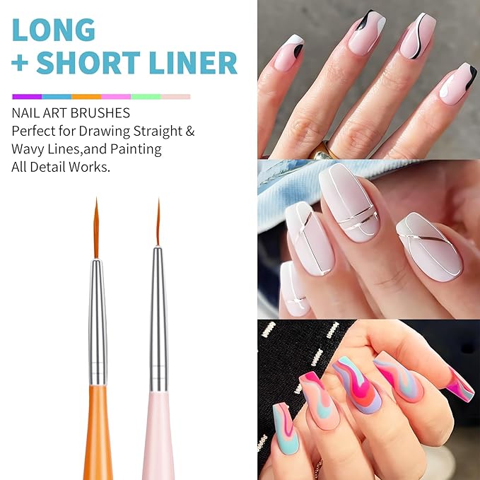 Nail Art Brush Set 6Pcs Nail Brush Kit For Nail Stippling,Tiny Details,Delicate Coloring,Fine Line Painting,Suitable For Salon And DIY.Nail Design Brushes Are Suitable For Salon Gifts For Mom