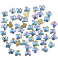 AD Beads Top Czech AB Crystal Flatback Rhinestone Nail Art Decoration Multi Shape (S27 Butterfly 5x5mm, 100 Pcs)