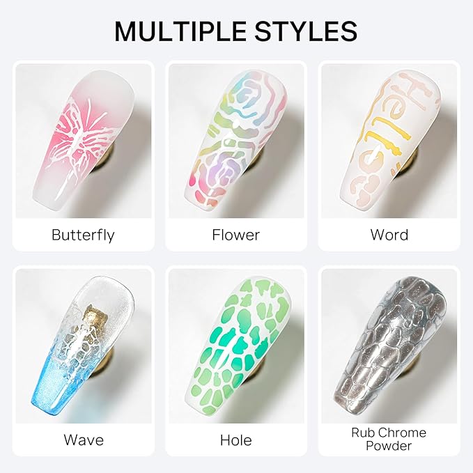 MIZHSE White Poke Gel Nail Art Kit, with Professional Poke Foundation Gel and Brush Tool, Nail Stamper for French Nails, French Tip Nail Stickers Multifunctional Drawing Painting Nails Art Design