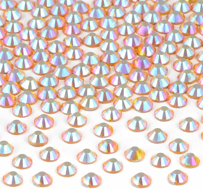 2880 Pieces SS8 Topaz AB Hotfix Rhinestones Flatback Round Crystal Glass Rhinestones Gems for Crafts Nail Face Art Clothes Shoes Bags DIY
