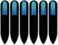 Mont Bleu Rainbow Crystal Nail File in Black Pouch - Small/Purse Size - Czech Tempered Glass - Handmade in Bohemia (Czech Republic)