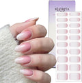 Semi Cured Gel Nail Strips – Real Gel Nail Polish Wraps for Brittle Nails | Waterproof Long Lasting Easy Peel-Off Removal | Hema-Free | 20-Piece Ombre Pink Salon Kit with File & Stick