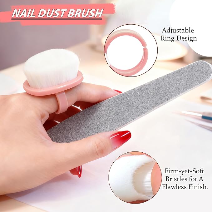 50PCS Chrome Nail Powder Applicator Set with Nail Dust Brush, Dual-Ended Eyeshadow Sponge Applicators for Chrome Powder, Metallic Mirror Effect, Nail Duster Brush for Manicure & Makeup