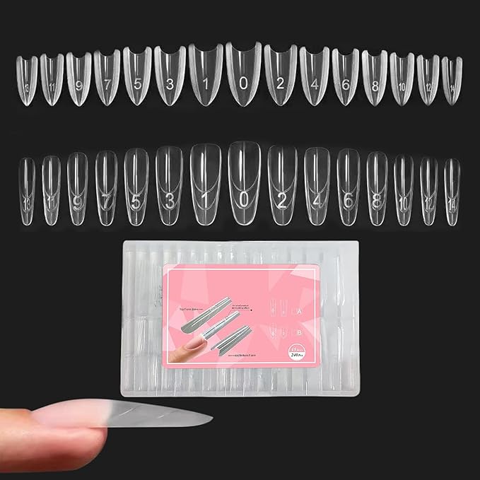 Nail Mold – Oval Extension Guide, Sandwich Paper Form, Clear Template | Transparent Flexible Sheet, Easy Shaping Tool for Salon Artists, Acrylic Gel Building, Professional Manicure Craft Design