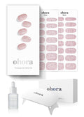 ohora Semi-Cured Gel Nail Strips Value Set (N Pixie Dust Starter Kit) Includes Full Size Lamp and Mini Remover, Salon-Quality, Long Lasting, Easy to Apply & Remove