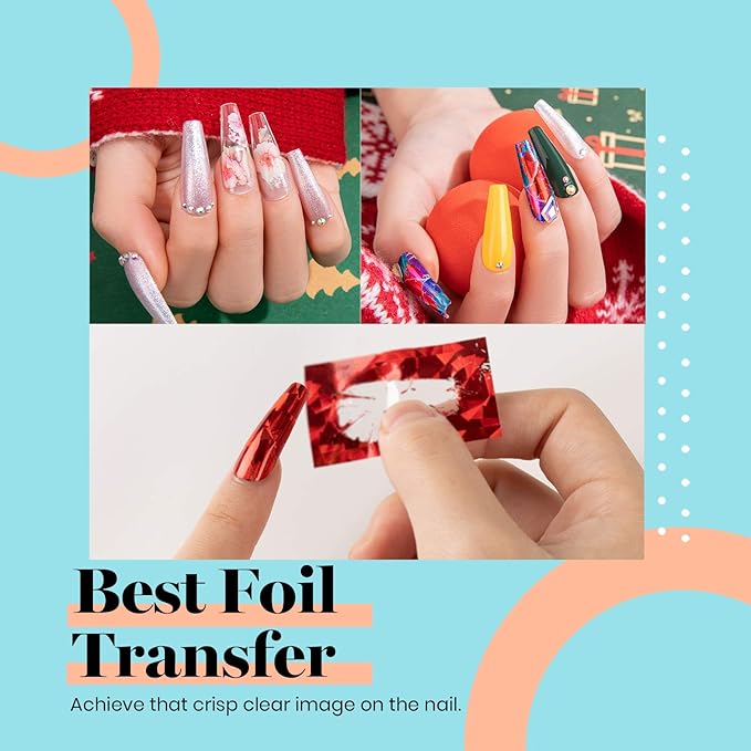 Beetles Nail Art Foil Glue Gel for Foil Stickers Nail Glue Transfer Tips Star Glues Nail Art Manicure DIY LED Lamp Required Soak Off 15ML 2 Bottle