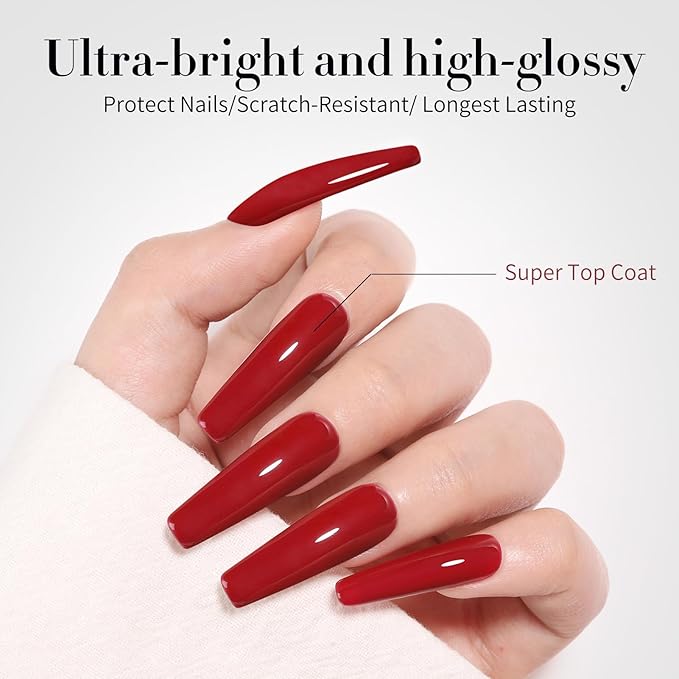 Born Pretty Base & Top Coat Set 2PCS, High Glossy Top Coat, Base Gel for Long Lasting Nails Shine Finish, Nail Art DIY Design Manicure Gifts for Women 10ML