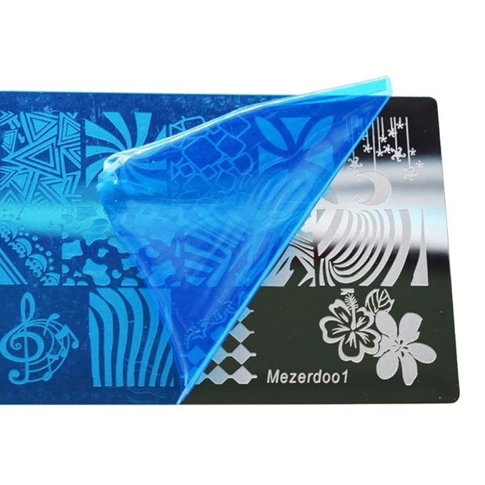 Mezerdoo 12pcs/lot 120 Slots PU Leather Nail Art Stamping Image Plate Case and 11Pcs Nail Art Templates Plates Manicure Nails Stencils (Mezerdoo1-11 + 1 blue case)