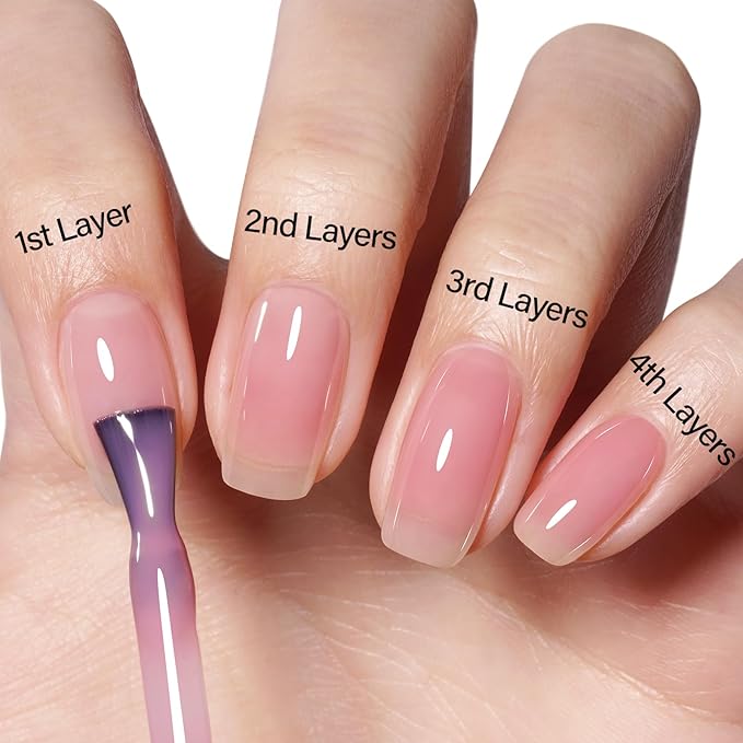 AILLSA Gel Nail Polish Nude Pink Gel Polish Sheer Neutral Color Jelly Gels Nail Polish Natural Translucent Soak Off U V Nails for Nail Art French Manicure at Home 0.51 Fl Oz /GB49