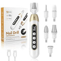 Nail Drill, Electric Nail File & 10-Speed Cordless Nail File, 10 in 1 Kit for Thick Toenails, 2000mAh Rechargeable Portable Manicure Pedicure Kit with LED Display Ideal Gift for Men & Women(Gold)