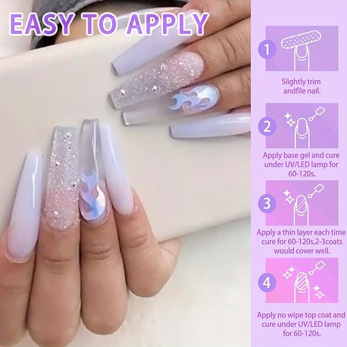 60Pcs Gel Nail Polish Set, 55Colors Nail Painting Art DIY Four Seasons, 8ml each Lasting and Durable Soak Off UV Gel Nail Polish Kit Ideal Perfect Nails for Nail Salon Home