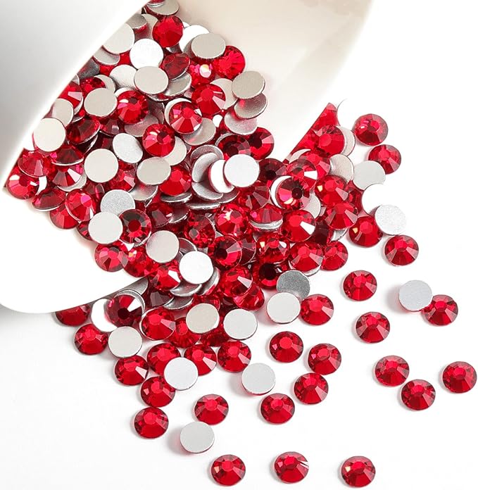 Beadsland 2880pcs Flat Back Crystal Rhinestones Round Gems for Nail Art and Craft Glue Fix,Siam,SS20,4.6-4.8mm