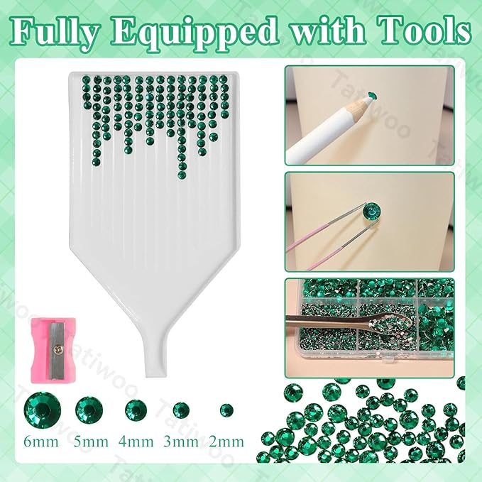 20000Pcs Emerald Green Flatback Jelly Resin Rhinestones for Bedazzling, Mix Sizes Green Crystal Rhinestones Gems Bedazzling for Crafting, Flatback Rhinestone for DIY Face Makeup Crafts Tumblers