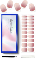 Semi Cured Gel Nail Strips - UV Light Gel Nail Stickers - 20 Long Lasting Salon Quality Wraps (Enigmatic Pink Glint)