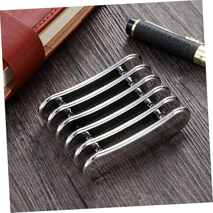 2Pcs Mini Nail Art Pen Holder Metal Stand Silver and Gold Nail Brush Rest Organizer for Manicure Tools Portable Tech Supplies
