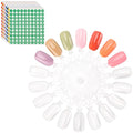Tbestmax 720 Pcs Nail Color Swatches, Clear Nail Polish Color Sample Swatch with Number Stickers, Round False Nail Display Tips