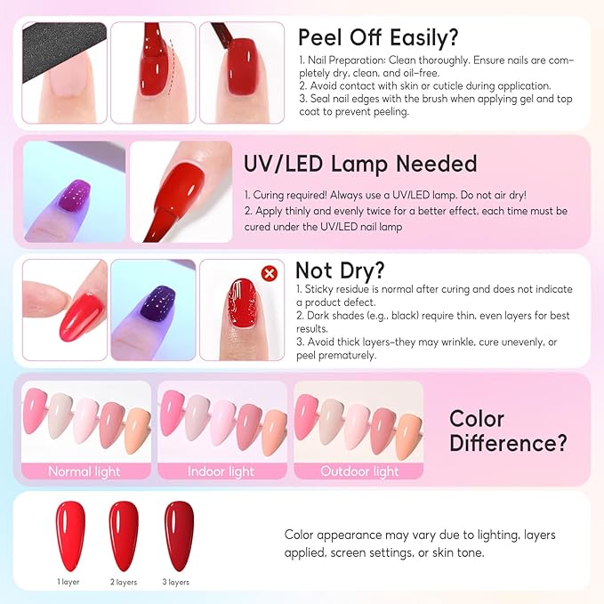 COSCELIA 40PCS Gel Nail Polish Set, 36 Winter Colors Gel Polish Set with Glossy Matte Sliver Top Base Coat Nude Red Brown Blue All Seasons Colors Nails Valentines Day Gifts for Women Teens Girls