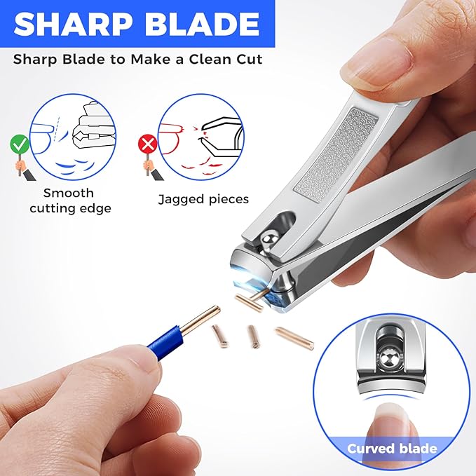 DRMODE Finger Nail Clippers Adult, 2 Pack Large & Small Nail Clippers Set for Men Wome Fingernail Toenail, Stainless Steel Sharp Toenail Clippers Travel Nail Cutter Timmer with Case