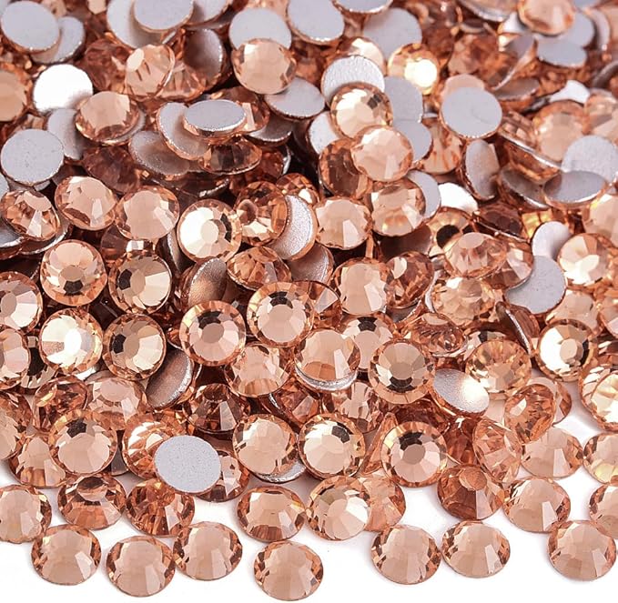 Blinginbox 1440Pieces SS6/1.9-2mm Flat Back Crystal Rhinestones Round Gems for Nail Art,Champagne