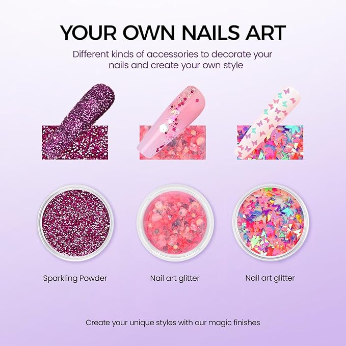 Poly Nail Gel Complete Kit: 12 Colors Poly Nail Gel Kit with U V Light Slip Solution with Base & Top Coat Extension Full Kit for Beginners DIY at Home or Professional Salon