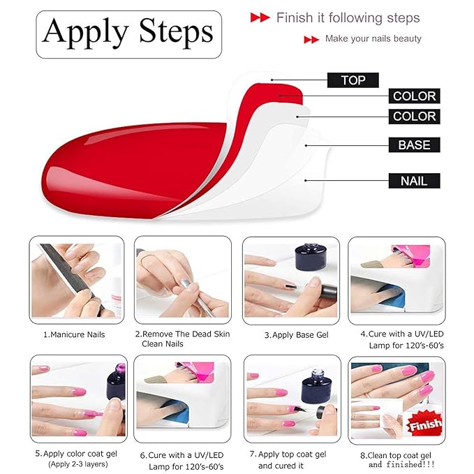 Vishine 24 Colors Gift Set Gel Nail Polish Kit Soak Off UV LED Nail Gel Polishes for Nail Art 8 ML/PC Pack of 24 Pretty Colors Series Kit