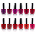 SHANY DIY Nail Polish Set - Quick Dry Nail Lacquer Kit, Vibrant & Colorful DIY Collection, Semi Glossy, Shimmery & Matte Finishes - Full Size - 12 Colors - Rosa