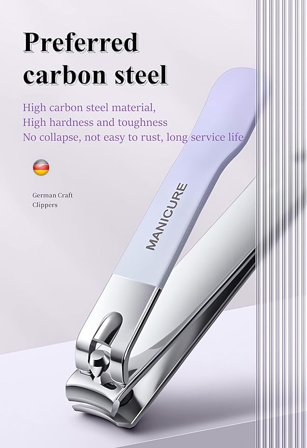 4 Pcs Manicure Set Stainless Steel Nail Clippers, Beauty Tool Portable Set Professional Grooming Kits, Travel Nail Kit for Men and Women (Gradient Purple)