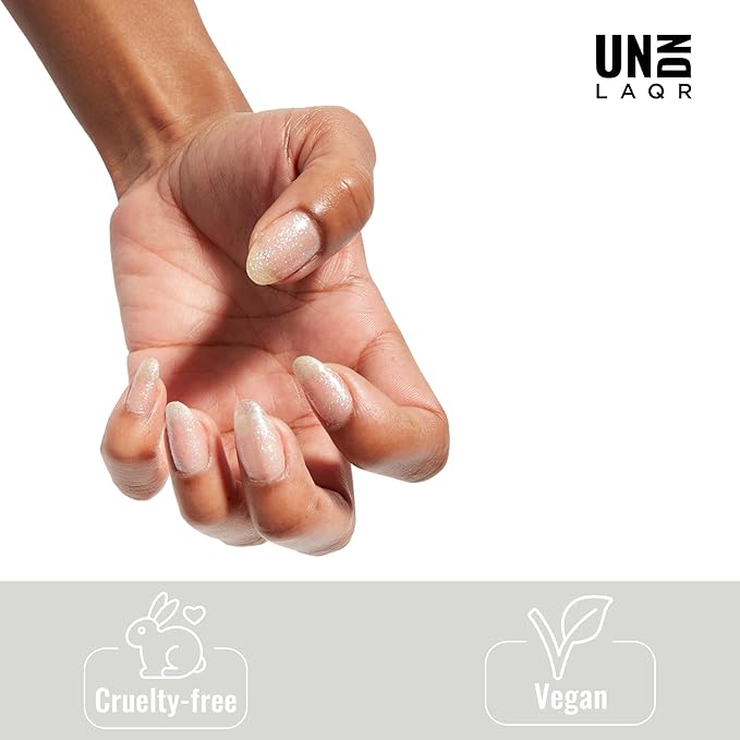 UN/DN Vegan Nail Polish - Cosmic Glitter - Clear Glitter Nail Polish - Fingernail Polish for Women and Men - Long Lasting, Cruelty Free - 0.5 oz