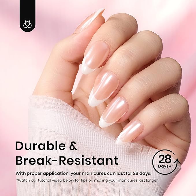 Beetles Gel Nail Tips Almond,288 pcs 12 Sizes Short Almond False Nail Tips Half Matte Full Cover Acrylic Gel Nail Tips Press On Nail Extensions for Women