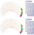 100 ps Fan-Shaped Nail Swatch Sticks with Number Stickers, Practice Nail Tips, Color Display Wheel, Sample Tips Sticks. (Natural)