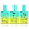 No Wipe Gel Base & Top Coat Set with Cuticle Oil, 3 x 15ml Fast UV/LED Cure, Long Lasting Glossy Manicure, Nail Care Kit for Dry Cuticles