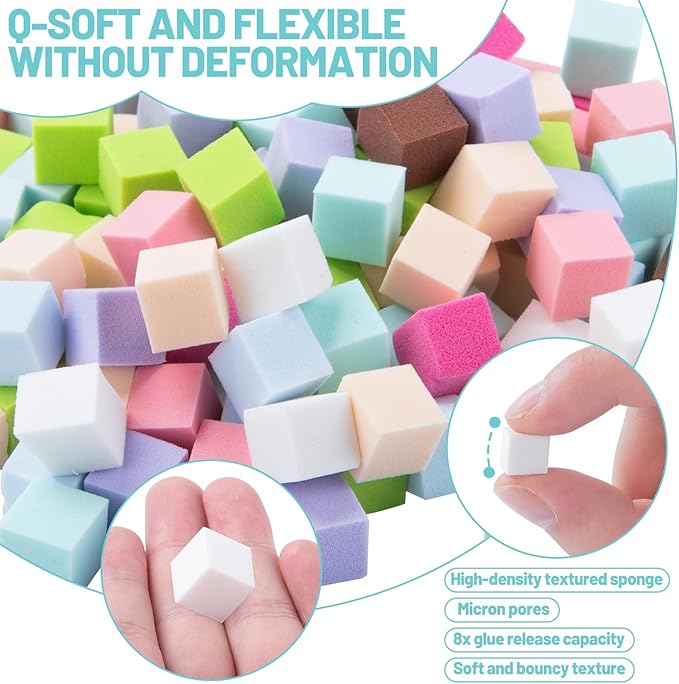 IHKFILAN 300Pcs Soft Nail Sponges for Ombre,Nail Art Sponges with Grabbing Pen,Gradient Manicure DIY Tools,Blooming Nails,Nail Tech Must Have Nail Accessories Supplies for Home&Salon Use(Mixed Color)
