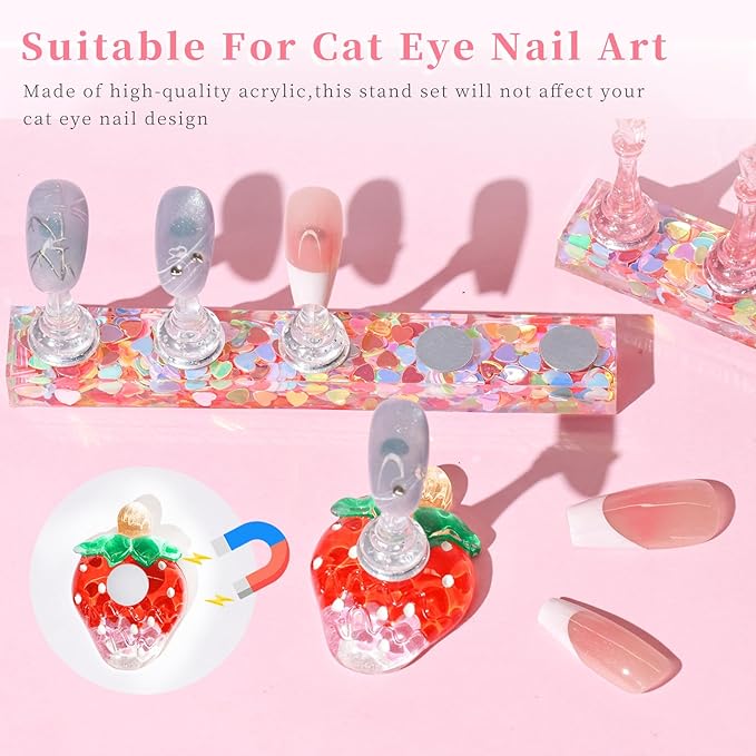 MAYEEN Lovely Nail Stand for Press Ons Upgraded Raised Nail Holder For Painting Nails Press On Nail Stand Nail Holders For Press On Nail Art Nail Practice Display Nail Kit Home DIY Salon Supplies