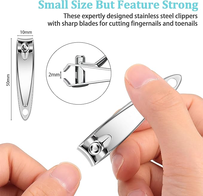30-Pack Fingernail Clippers Pack, Stainless Steel Small Nail Clippers in Bulk, Portable Travel Mini Finger Nail Clippers for Women Men Homeless Care Package Supplies Bulk Set