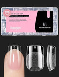 Beetles Short Square Nail Tips: 576PCS 12 Sizes XS Short Square Half Matte Clear False Acrylic Press on Nails Tips Pre-shape Full Cover Nail Tips Nail Extension DIY