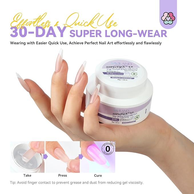 SAVILAND 30g Solid Nail Glue Gel: 30-Day Long Wear 2026 Gel Nail Glue Solid Gel Strong Adhesive for False Tips 3D Sculpture U V Nail Enthusiasts Home DIY