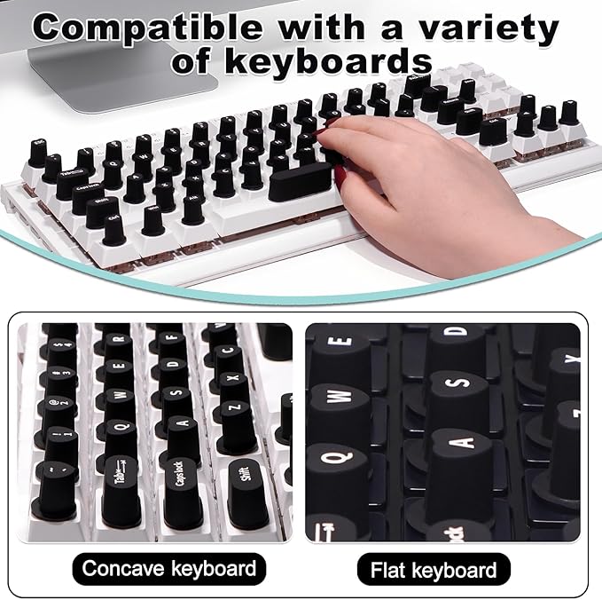 70 Pcs RaisedTip Keyboard Stickers for Long Nails with Letters: Adhesive Typing Bubbles for Women,Office & Gaming Girls Accessories Gift