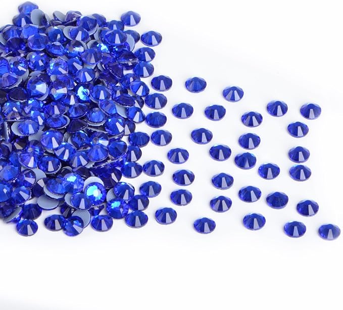 144 Pieces SS30 Sapphire Hotfix Rhinestones Flatback Round Crystal Glass Rhinestones Gems for Crafts Nail Face Art Clothes Shoes Bags DIY