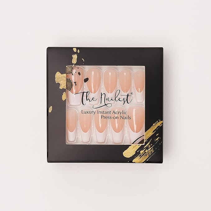 The Nailest - Instant Luxury Acrylic Press-on Nails-Medium Coffin- Timeless French
