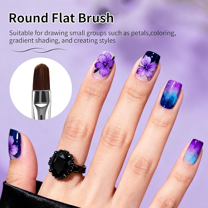 JODSONE 6Packs Nail Art Brushes, Nail Art Tool Set, Dotting Tools, Dust Brush,Striping Brushes for Long Lines, Drawing Pen for Gel Polish Design Supply,DIY Manicure Tools Gift for Women