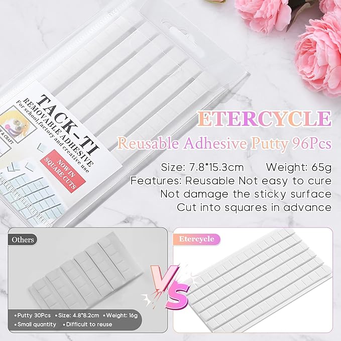 Etercycle Nail Stand, 2 Set Nail Holder For Painting Nails, Magnetic Press On Nail Kit Nail Tech Must Haves Practice Acrylic Nail Art Tools for Home DIY Salon Nails Display with 96 Pcs Sticky Putty
