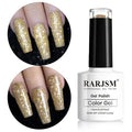 RARJSM Reflective Glitter Gel Polish Champagne Gold Holographic Gel Nail Polish Rainbow Iridescent Shimmer Pigment L E D U V Soak Off Sparkle Diamond Gelpolish Nail Art Manicure Salon DIY at Home 1pcs