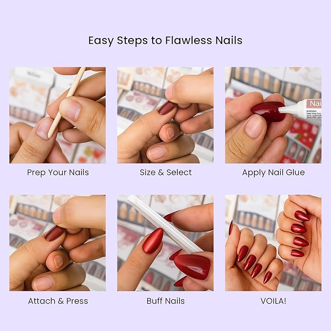 Allkem Press On Nails - Rose Pink Glossy Extra Long Ballerina 2 Set Bundle | 10 sizes - 20 pcs False Nails Full Cover Nail Kit with Glue